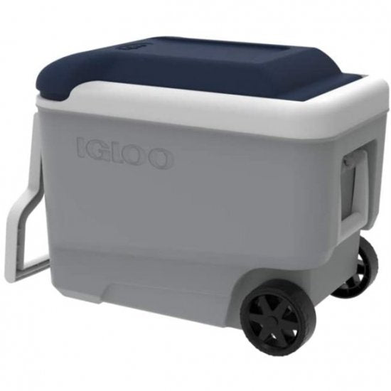 Igloo MaxCold Roller Cooler, Ash Gray/Aegean Sea - 40 Qt. (56 cans) (40 quart)