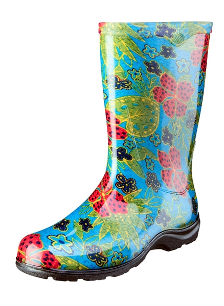 Sloggers Women's Rain & Garden Boot Midsummer Blue Design (Blue Bee Size 8)