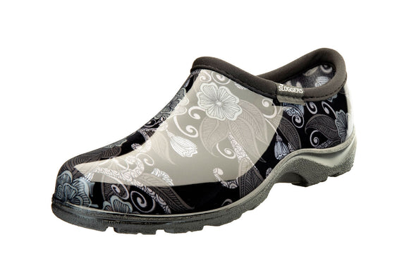 Sloggers Women's Waterproof Comfort Shoes Modern Floral Black (Size 11)