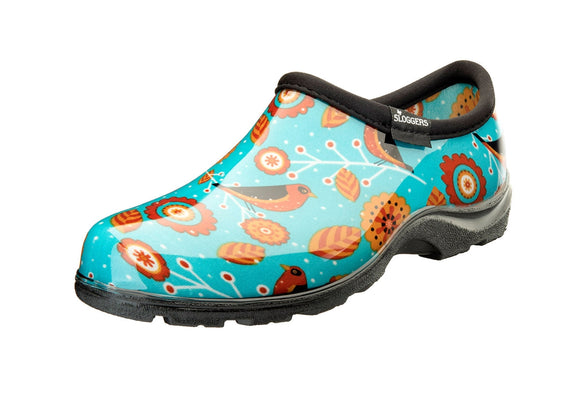 Sloggers Women’s Waterproof Comfort Shoes Birds Turquoise (Size 6)