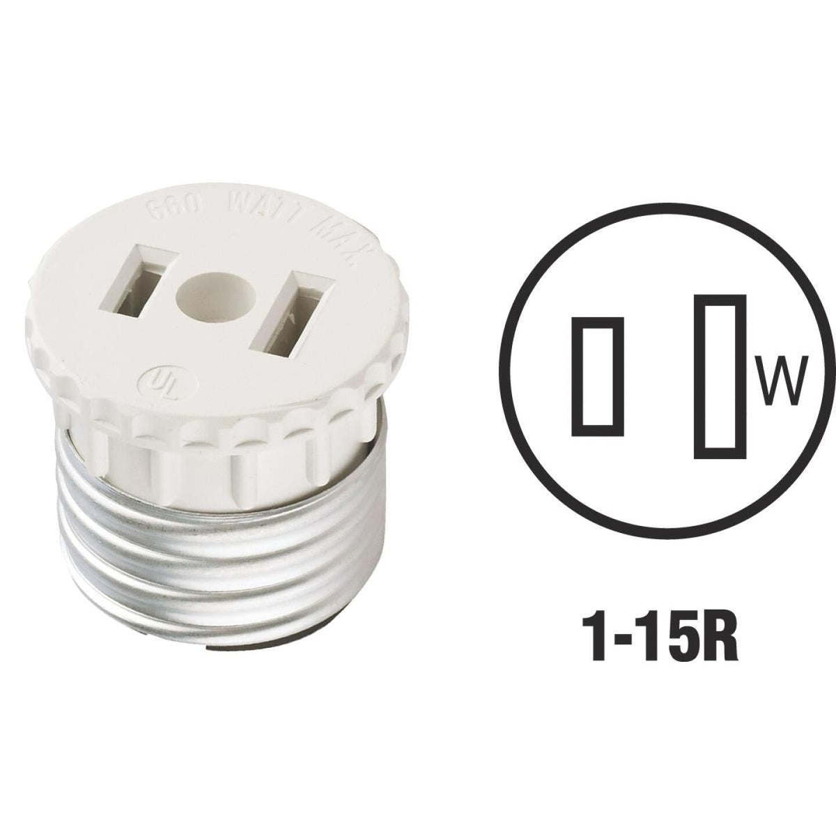 Leviton 600w 120v White Light Socket Adapter - Round Top, Tx - La 