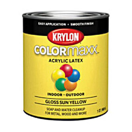 Krylon COLORmaxx paint Sun Yellow (1 Quart, Sun Yellow Gloss Paint)