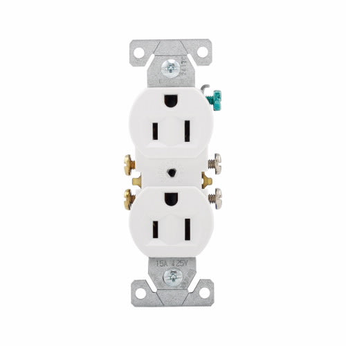 Eaton Cooper Wiring Residential Grade Duplex Receptacle 15A, 125V White (White, 125V)