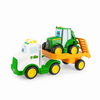 John Deere Lights & Sounds Farmin' Friends Toy Hauling Set with Truck and Backhoe Tractor (Hauler features lights and sounds)