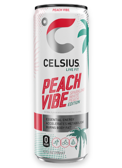 Celsius Sparkling Peach Vibe White Peach Energy Drink