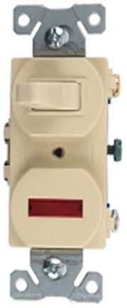 WHITE 15A COMBO SWITCH PILOT LIGHT