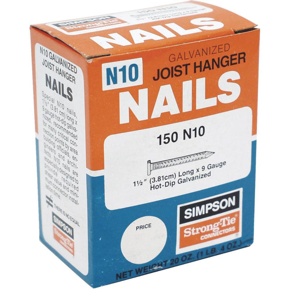 Simpson Strong-Tie 10d x 1-1/2 In. 9 ga Hot Dipped Galvanized Joist Nails (150 Ct., 50 lb)