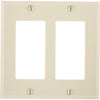 Leviton Decora 2-Gang Smooth Plastic Rocker Decorator Wall Plate, Ivory