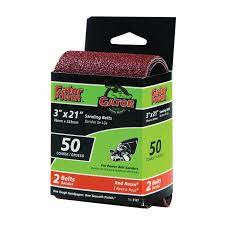 Gator Aluminum Oxide Sanding Belts (3 x 18 120 Grit 2 Pack)