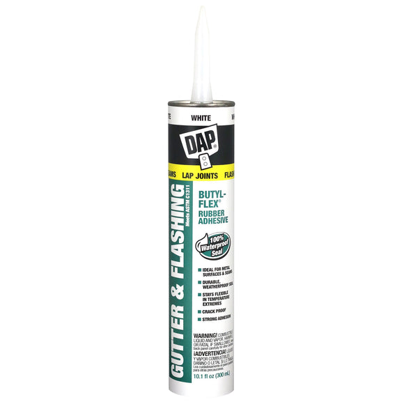 DAP Butyl-Flex Gutter & Flashing Sealant 10.1 FL OZ (10.1-Ounce, White)