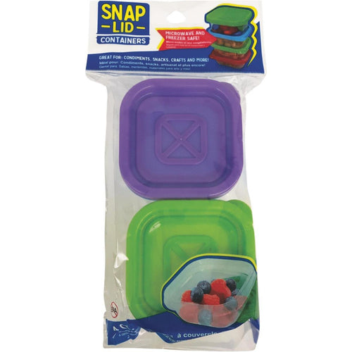 Jacent Clear Square Food Storage Container with Lids (4-Pack)