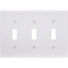 Leviton 3-Gang Plastic Toggle Switch Wall Plate, White