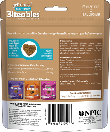 Get Naked® Biteables® Senior Health Functional Dog Soft Treats Chicken Recipe