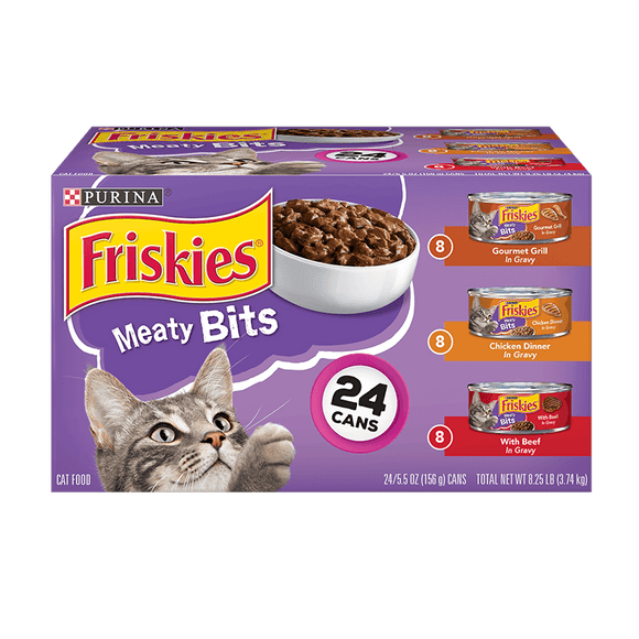 Purina Friskies Meaty Bits Gourmet Grill, Chicken & Beef Wet Cat Food