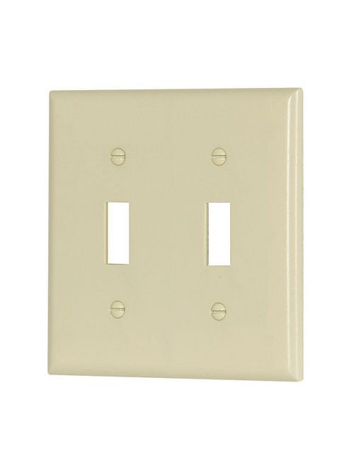 Eaton Wiring Devices 2139V 2-Gang Ivory Thermoset Standard Size Toggle Switch Wallplate