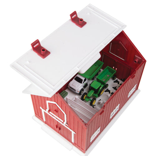 Tomy John Deere 1:64 Scale 24 Piece Farm Playset with On-the-Go Barn