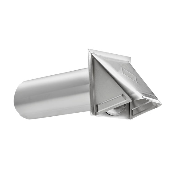 Lambro 4 inch (26 Gauge) Aluminum Wall Exhaust Hood Dryer Vent Dampe 11 inch Pipe