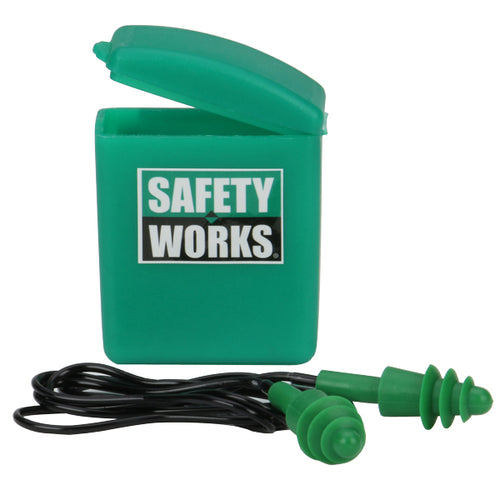 SAFETY WORKS Rubber Ear Plugs w/case (1 pair) SWX00353