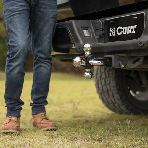 Curt Multi-Ball Mount with Hook (2 Solid Shank, 1-7/8, 2 & 2-5/16 Chrome Balls) #45675