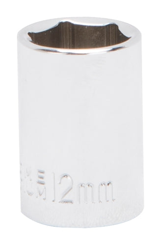 Vulcan Drive Standard Socket Metric 1/4 Drive 6-Point Chrome Vanadium Steel Chrome