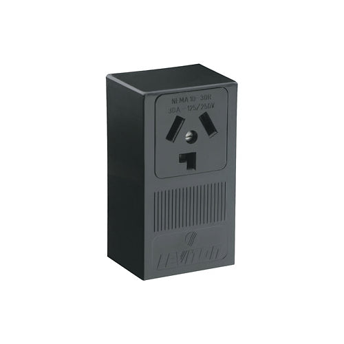 Leviton 30 Amp Thermoplastic Power Single Outlet/Receptacle, Black