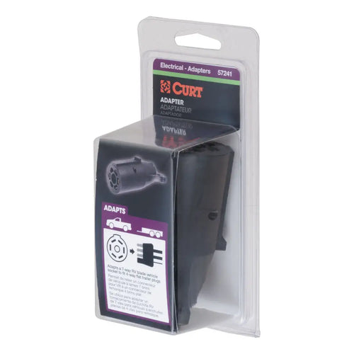 CURT Electrical Adapter 7-Way RV Blade Vehicle to 4-Flat Trailer