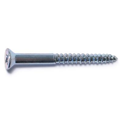Monster Fastener Zinc Plated Steel Phillips Flat Head Wood Screws