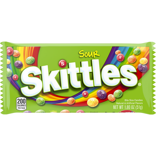 SKITTLES Sour Candy Single Pack, 1.8 oz