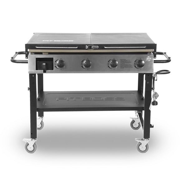 Pit Boss 4 Burner Portable Griddle Deluxe with Foldable Side Shelf Lightweight