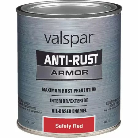 Valspar Gloss Anti-Rust Armor Enamel Tintable Interior/Exterior Paint (1-quart) Safety Red (1 Quart, Safety Red)