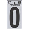 Address Number 0, Reflective Black Vinyl, 2-In.