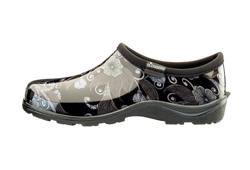 Sloggers Women's Waterproof Comfort Shoes Modern Floral Black (Size 11)