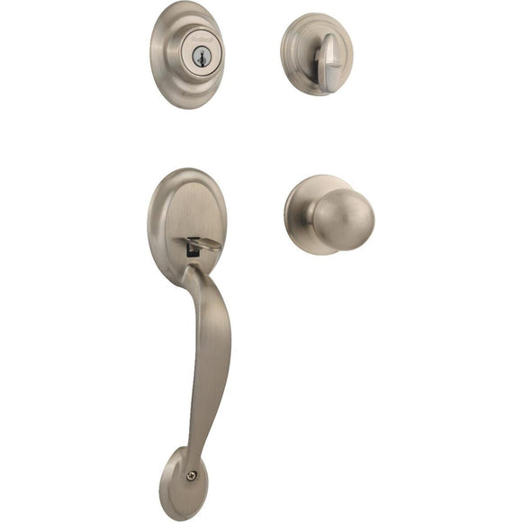 Kwikset Satin Nickel Entry Door Handleset with Smartkey