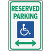 Hy-Ko Heavy-Duty Aluminum Sign, Reserved Parking Handicap