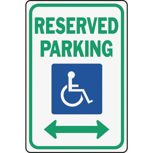 Hy-Ko Heavy-Duty Aluminum Sign, Reserved Parking Handicap