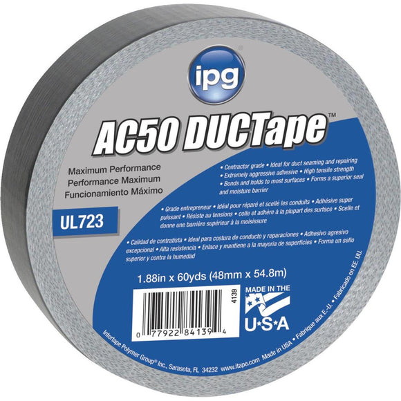 Intertape AC50 DUCTape 1.88 In. x 60 Yd. Max Contractor Grade Duct Tape, Silver