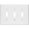 Leviton 3-Gang Smooth Plastic Mid-Way Toggle Switch Wall Plate, White