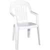 Adams White Resin High Back Stackable Chair