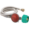 Bayou Classic 48 In. Stainless Steel High Pressure LP Hose & Preset Regulator