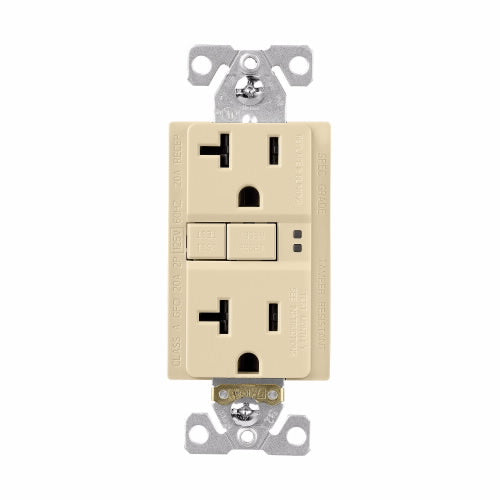 Eaton Cooper Wiring GFCI Receptacle 20A, 125V Ivory