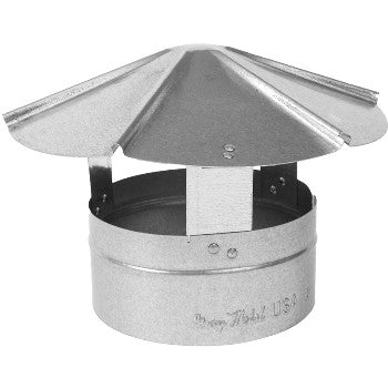 Gray Metal Prods 6-327R Round Shanty Rain Cap, Galvanized Steel ~ 6