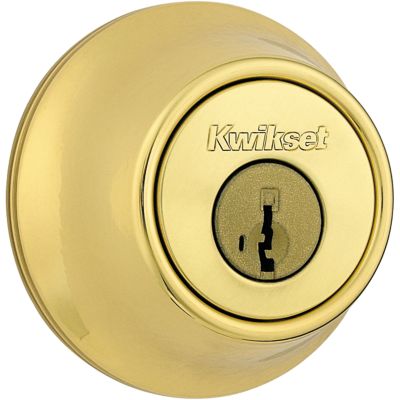 Kwikset Security Polished Brass Single Cylinder Mobile Home Deadbolt (Polished Brass)